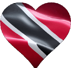 Drapeaux Amériques Trinité et Tobago Coeur 