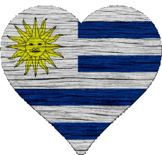 Fahnen Amerika Uruguay Herz 