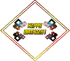 Nachrichten Englisch Happy Birthday Abstract - Geometric Transparenter Hintergrund 003 