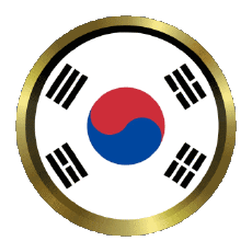 Drapeaux Asie Corée du Sud Rond - Anneaux 