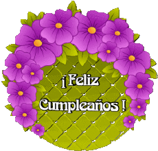 Nachrichten Spanisch Feliz Cumpleaños Floral 019 