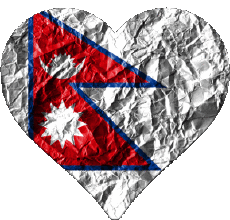 Flags Asia Nepal Heart 