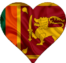 Bandiere Asia Sri Lanka Cuore 