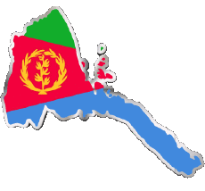 Fahnen Afrika Eritrea Karte 