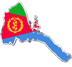Flags Africa Eritrea Map 