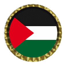 Flags Asia Palestine Round - Rings 