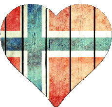 Drapeaux Europe Norvège Coeur 