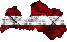 Drapeaux Europe Lettonie Carte 