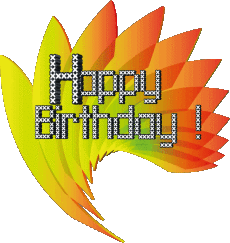 Messages Anglais Happy Birthday Abstract - Geometric Fond Transparent 005 