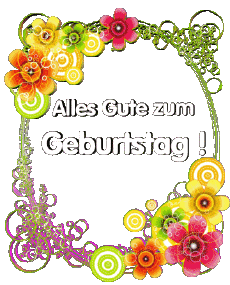 Messages German Alles Gute zum Geburtstag Blumen Transparent Background 013 