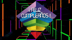 Mensajes Español Feliz Cumpleaños Abstracto - Geométrico Fondo animado 001 