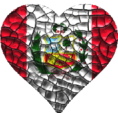 Banderas América Perú Corazón 