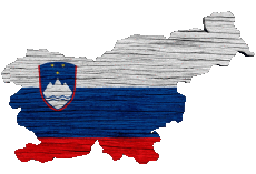 Bandiere Europa Slovenia Carta Geografica 