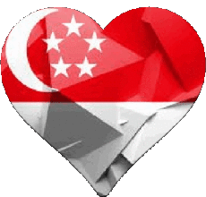 Flags Asia Singapore Heart 