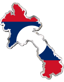 Banderas Asia Laos Mapa 
