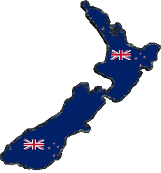 Bandiere Oceania Nuova Zelanda Carta Geografica 