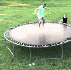 Humor -  Fun Sports Trampoline Outside Fail 