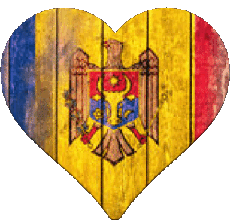 Drapeaux Europe Moldavie Coeur 