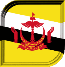 Bandiere Asia Brunei Quadrato 