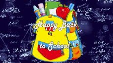 Mensajes Inglés Happy Back to School Fondo animado 002 