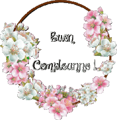 Nachrichten Italienisch Buon Compleanno Floreale Transparenter Hintergrund 017 