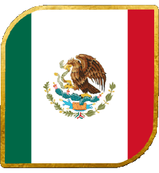 Drapeaux Amériques Mexique Carré 