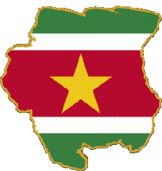 Banderas América Surinam Mapa 