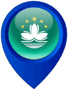 Fahnen Asien Macao Standort-Pin 