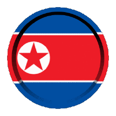 Drapeaux Asie Corée du Nord Rond - Anneaux 