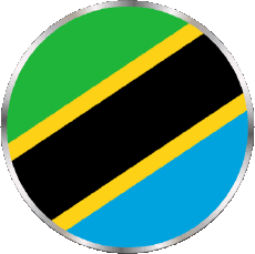 Drapeaux Afrique Tanzanie Rond 