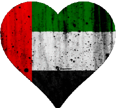 Drapeaux Asie Emirats Arabes Unis Coeur 