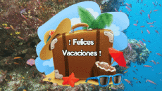 Mensajes Español Felices Vacaciones Fondo animado 005 
