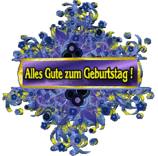 Messagi Tedesco Alles Gute zum Geburtstag Blumen Sfondo trasparente 009 