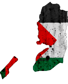 Drapeaux Asie Palestine Carte 