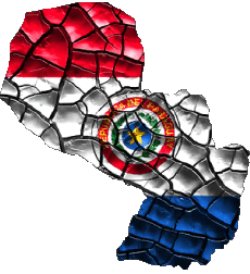 Banderas América Paraguay Mapa 