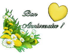 Messagi Francese Bon Anniversaire Floral Sfondo trasparente 010 