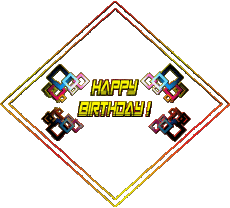 Mensajes Inglés Happy Birthday Abstract - Geometric Fondo transparente 003 