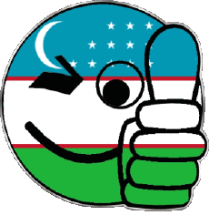 Banderas Asia Uzbekistán Smiley - OK 