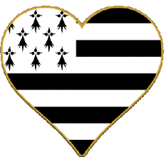 Fahnen Frankreich Regionen Bretagne Herz 