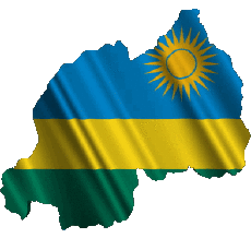 Flags Africa Rwanda Map 