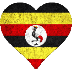 Bandiere Africa Uganda Cuore 