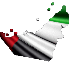 Drapeaux Asie Emirats Arabes Unis Carte 
