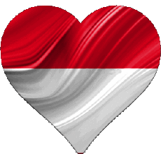 Banderas Asia Indonesia Corazón 