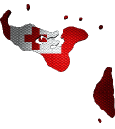 Drapeaux Océanie Tonga carte 