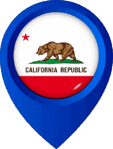 Banderas América U.S.A - Estados California Marcador de ubicación 