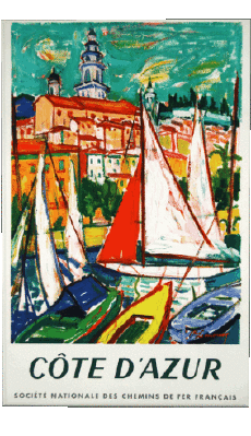Humor - Fun Carteles retro - Lugares France Cote d Azur 
