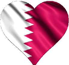Drapeaux Asie Qatar Coeur 