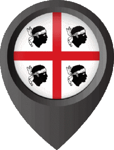 Flags Europe Italy Sardegna Location Pin 