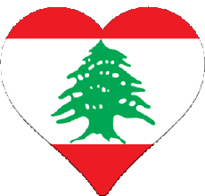 Banderas Asia Líbano Corazón 