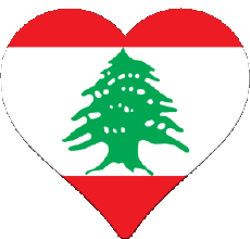 Drapeaux Asie Liban Coeur 